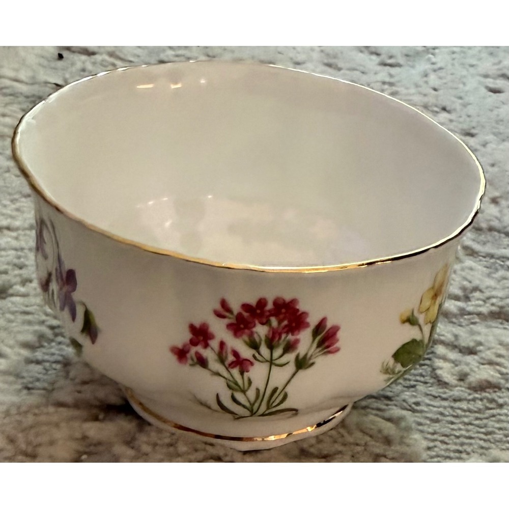 Paragon English Flowers Bone China Sugar Bowl Gold Gilt Floral Vintage 15/4